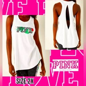 VS Pink Slit Back Tank NWT Sz 2x